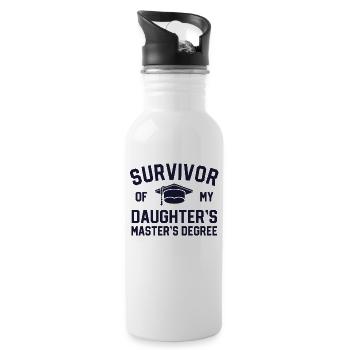 Survivor Of My Daughters Master-Abschluss - Trinkflasche mit integriertem Trinkhalm - Weiß - Rechts