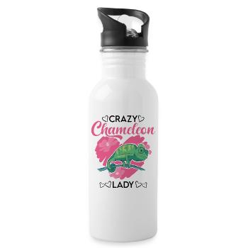 Crazy Chameleon Mme Crazy Chameleon lady - Gourde avec paille intégrée - blanc - Droite