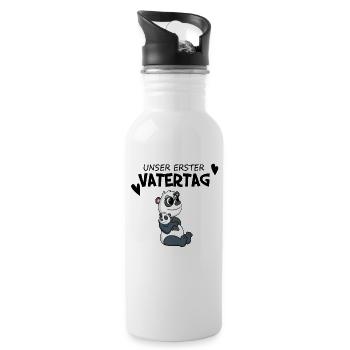 Vatertag - erster Vatertag Geschenk - Trinkflasche mit integriertem Trinkhalm - Weiß - Rechts