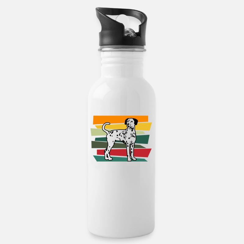 Dalmatiner Hund GeschenkFür Dalmatiner Besitzer - Trinkflasche mit integriertem Trinkhalm - Weiß