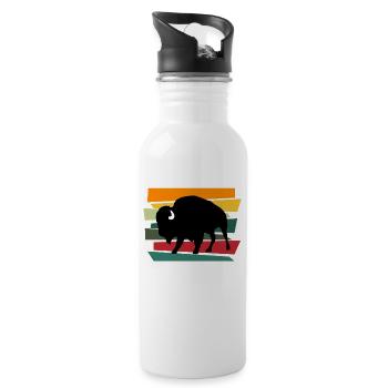 Bison Buffalo Water Buffalo National Park - Water bottle with straw - white - Right