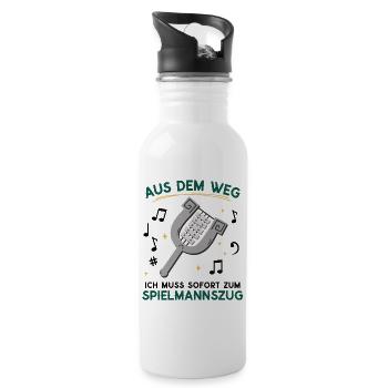 Spielmannszug Schützenfest Fanfarenzug Marschmusik - Trinkflasche mit integriertem Trinkhalm - Weiß - Rechts