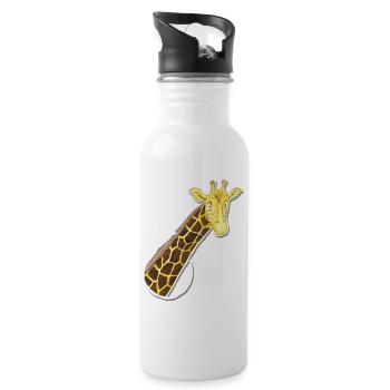 la girafe à l’air - Gourde avec paille intégrée - blanc - Droite