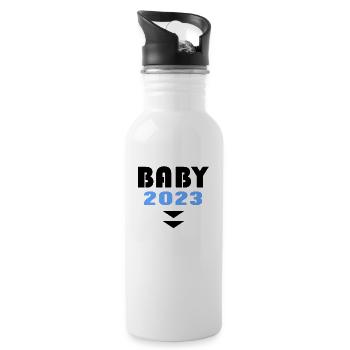 Bébé 2023 Garçon - Gourde avec paille intégrée - blanc - Droite