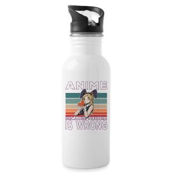 Anime Because Murder Is Wrong Funny Saying - Gourde avec paille intégrée - blanc - Droite