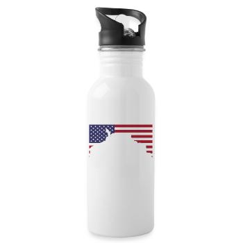 I'll be in my office trucker, funny truck driver - Water bottle with straw - white - Right
