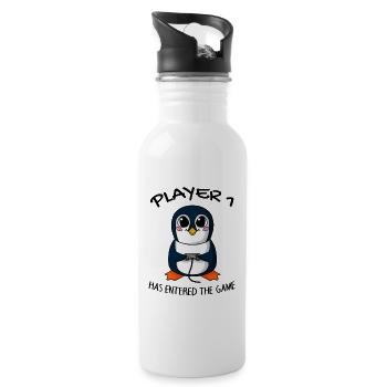First Baby Player 1 Pregnant Baby Penguin - Water bottle with straw - white - Right