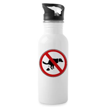 Piles de chiens Interdit - Gourde avec paille intégrée - blanc - Droite
