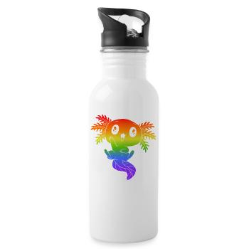Axolotl LGBTQ Doux Coloré Rainbow Amphibians - Gourde avec paille intégrée - blanc - Droite