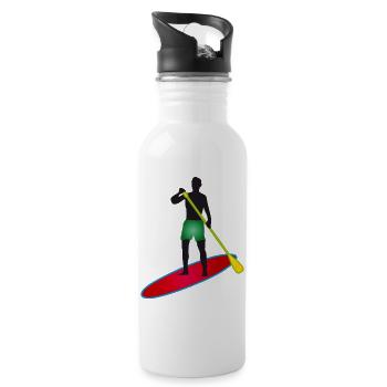 Stand up paddling - Man with paddle board - Water bottle with straw - white - Right