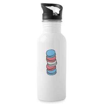 Drapeau transgenre Gay Pride LGBTQ Macaron - Gourde avec paille intégrée - blanc - Droite