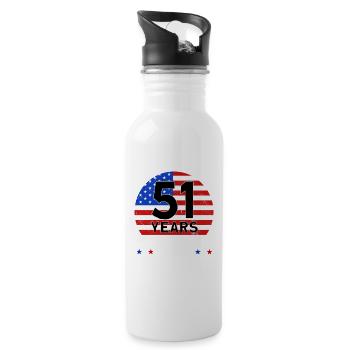It Took Me 51 Years To Look This Good - Water bottle with straw - white - Right