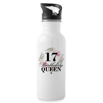 17ème anniversaire Anniversaire Reine 17 ans - Gourde avec paille intégrée - blanc - Droite