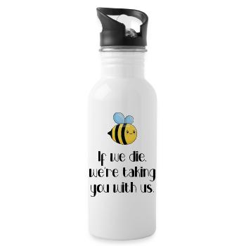 Bee / Ecology / Vegetable garden - Water bottle with straw - white - Right