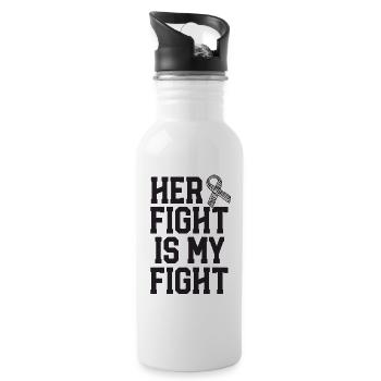 Her Fight Is My Fight Rare Disease Awareness - Water bottle with straw - white - Right