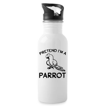 Funny parrot bird - Pretend I'm a - Water bottle with straw - white - Right