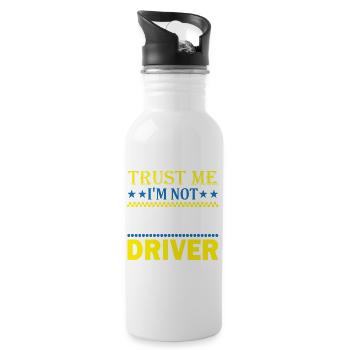 Affirmation Chauffeur de taxi - Gourde avec paille intégrée - blanc - Droite