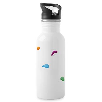 climbing bouldering bouldering rocks free climbing - Water bottle with straw - white - Right