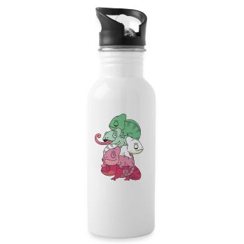 abrosexuell Flag Pride LGBTQ Chamäleon Haufen - Trinkflasche mit integriertem Trinkhalm - Weiß - Rechts