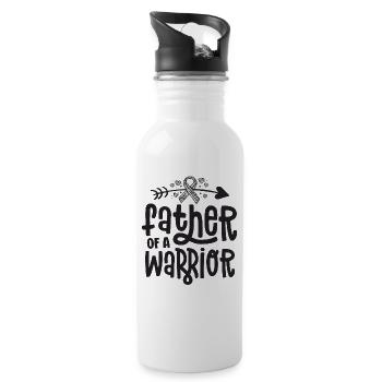 Vater eines Kriegerbewusstseins für seltene Krankheiten Zebra - Trinkflasche mit integriertem Trinkhalm - Weiß - Rechts