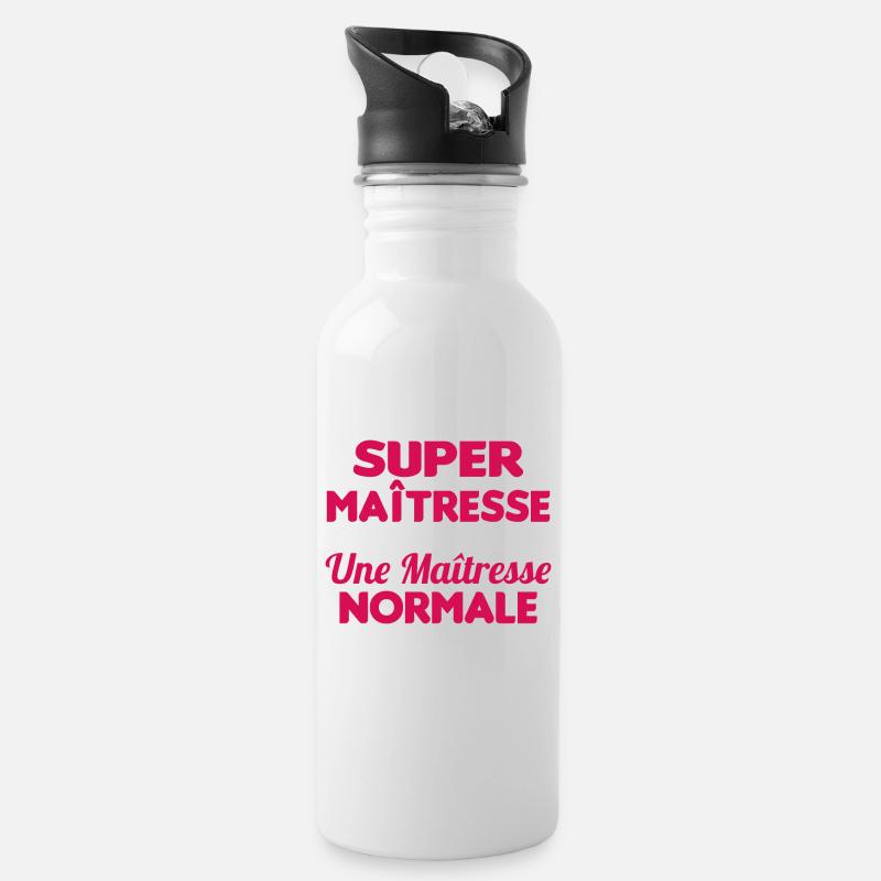Super Maîtresse Super Pouvoirs Cadeau Maîtresse - Gourde avec paille intégrée - blanc