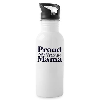 Chemise fière Preemie Mama NICU pour les parents - Gourde avec paille intégrée - blanc - Droite
