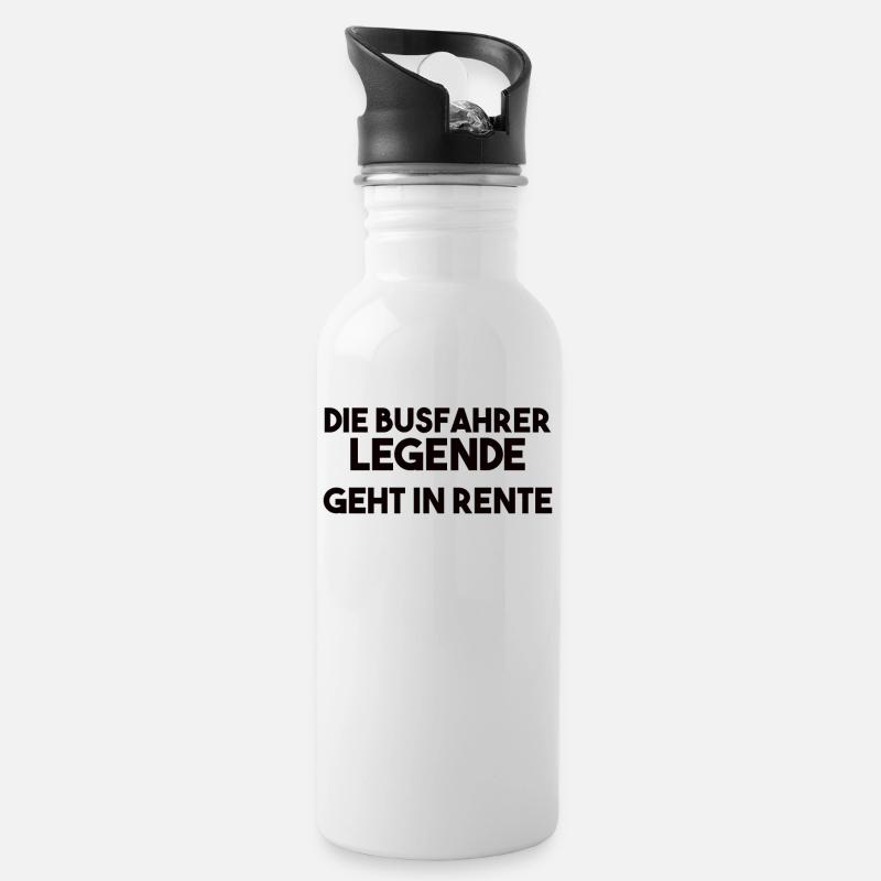 Busfahrer Spruch - Trinkflasche mit integriertem Trinkhalm - Weiß