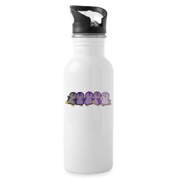 Enbian Flag Pride LGBTQ süße Pinguin - Trinkflasche mit integriertem Trinkhalm - Weiß - Rechts