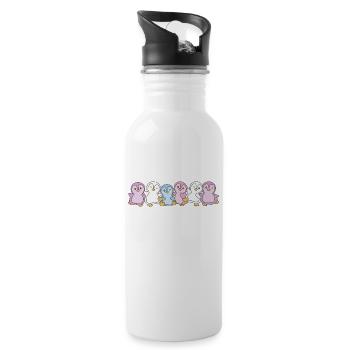 Intersex Flag Pride LGBTQ süße Pinguin - Trinkflasche mit integriertem Trinkhalm - Weiß - Rechts