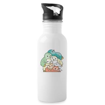 genderfloren Flag Pride LGBTQ süße Pinguin - Trinkflasche mit integriertem Trinkhalm - Weiß - Rechts