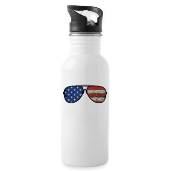 stars stripes reproductive rights pro choice - Water bottle with straw - white - Right