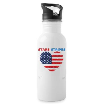 stars stripes reproductive rights pro choice - Water bottle with straw - white - Right