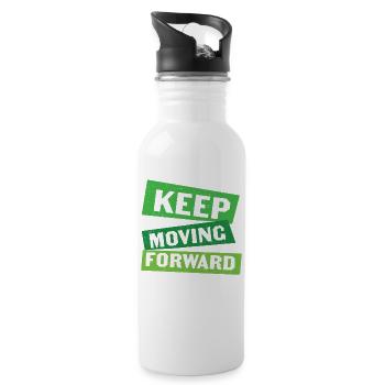 Keep Moving Forward Mental Health - Water bottle with straw - white - Right