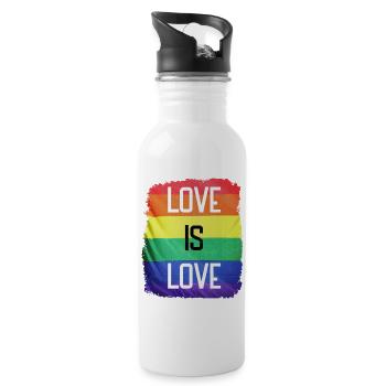 Love is Love, Pride - Water bottle with straw - white - Right