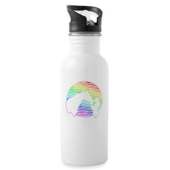 Buntes Pferde und Reiter Reiten - Trinkflasche mit integriertem Trinkhalm - Weiß - Rechts