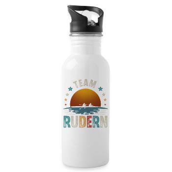 Rudern Ruderer Ruderboot Team - Trinkflasche mit integriertem Trinkhalm - Weiß - Rechts