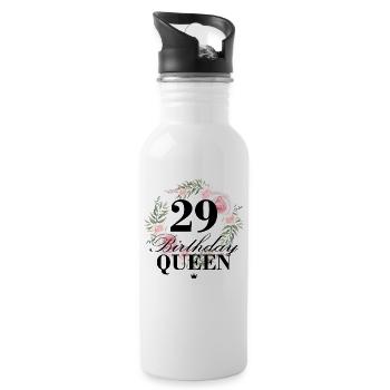 29ème anniversaire Anniversaire Reine 29 ans - Gourde avec paille intégrée - blanc - Droite
