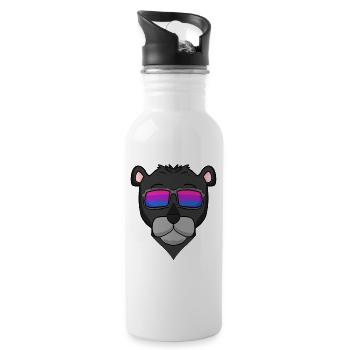 Bisexual Black Panther Gift - Water bottle with straw - white - Right