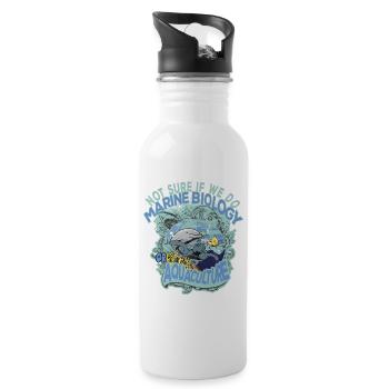 Not Sure if we do Marine biology or Aquaculture - Trinkflasche mit integriertem Trinkhalm - Weiß - Rechts