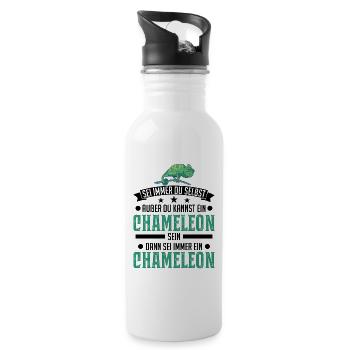 Always be yourself Unless you can have a Chameleon - Water bottle with straw - white - Right
