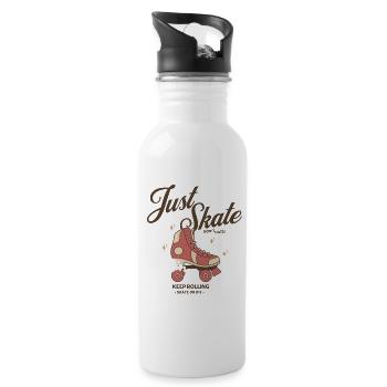 Just Skate Don’t Hate - Continuez à rouler skate ou mourez - Gourde avec paille intégrée - blanc - Droite