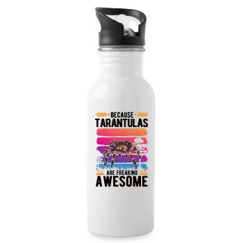 Because Tarantulas are freaking awesome Tarantel - Trinkflasche mit integriertem Trinkhalm - Weiß - Rechts