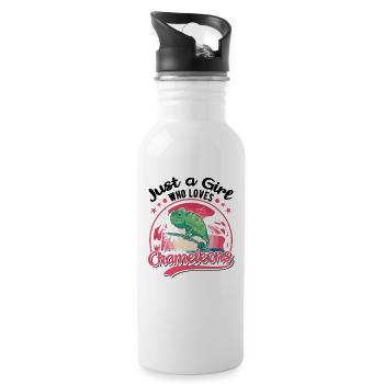 Just a Girl Who loves Chameleons Chameleon's Chameleon - Water bottle with straw - white - Right