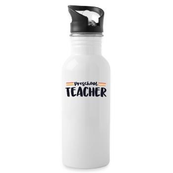 Enseignant préscolaire rétro assorti 70s Vintage Back - Gourde avec paille intégrée - blanc - Droite