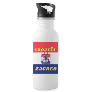 Croatia Zagreb - Trinkflasche mit integriertem Trinkhalm - Weiß - Rechts