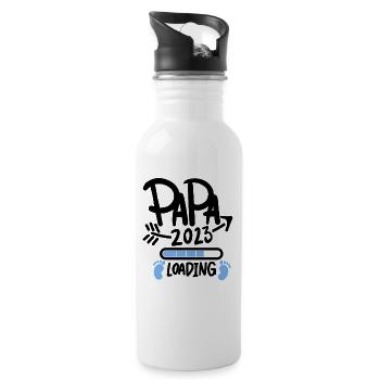 Father 2023 - Dad 2023 - Become a Dad - Water bottle with straw - white - Right