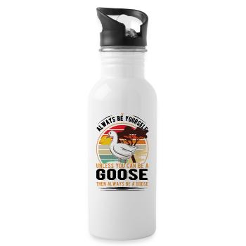 Geese Goose Breeder Goose - Water bottle with straw - white - Right