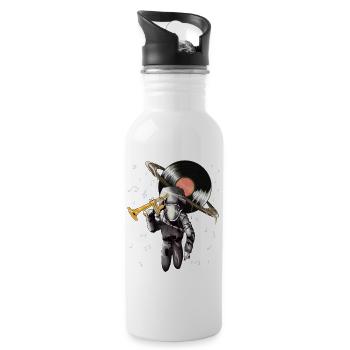 Galactic Music Astronaut with Turntable - Water bottle with straw - white - Right