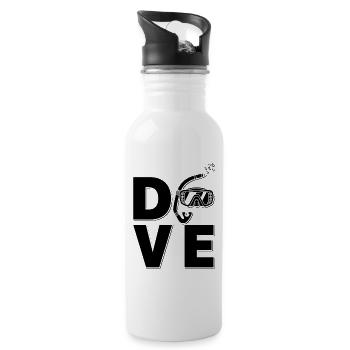 Freitaucher Freitauchen Apnoe Tauchen Geschenkidee - Trinkflasche mit integriertem Trinkhalm - Weiß - Rechts