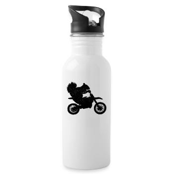 Lustiges Dirtbike Eichhörnchen Motocross Lustiges - Trinkflasche mit integriertem Trinkhalm - Weiß - Rechts